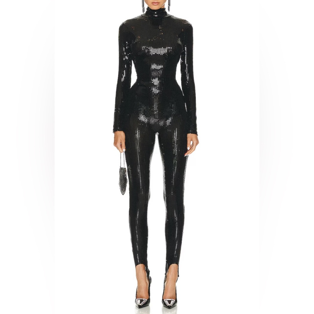 Shoreditch Ski Club X Tomorrow Disco Jumpsuit in Black  - Metallic. Size M
